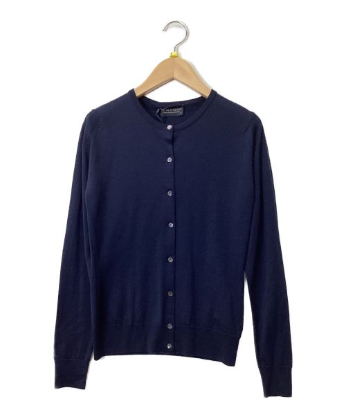 JOHN SMEDLEY（ジョンスメドレー）JOHN SMEDLEY (ジョンスメドレー) 丸首カーディガン ネイビー サイズ:S 未使用品の古着・服飾アイテム