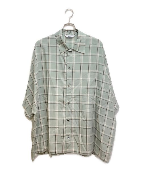 Name.（ネーム）Name. (ネーム) CHECK DOLMAN S/S BIG SHIRT グリーン サイズ:2の古着・服飾アイテム