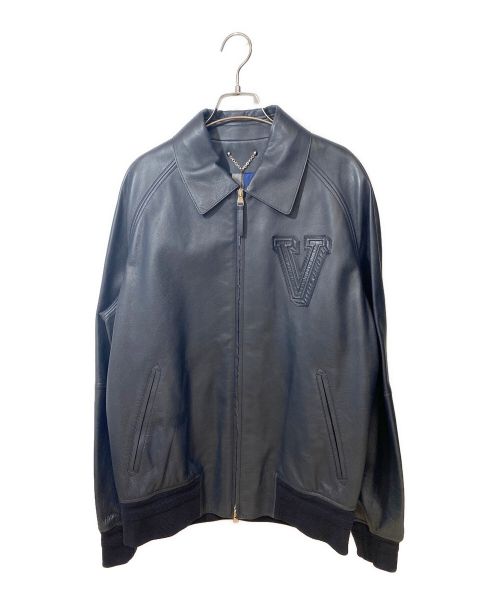 LOUIS VUITTON（ルイ ヴィトン）LOUIS VUITTON (ルイ ヴィトン) パッチレザージャケット ブラック サイズ:52の古着・服飾アイテム