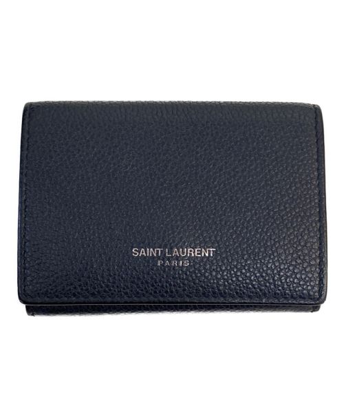 Saint Laurent Paris（サンローランパリ）Saint Laurent Paris (サンローランパリ) 3つ折り財布 ネイビーの古着・服飾アイテム