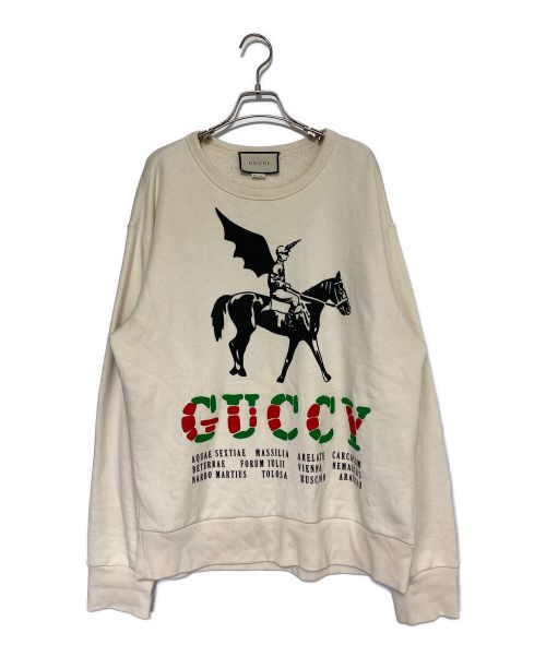 GUCCI（グッチ）GUCCI (グッチ) ウイングジョッキースウェットシャツ アイボリー サイズ:SIZE Mの古着・服飾アイテム