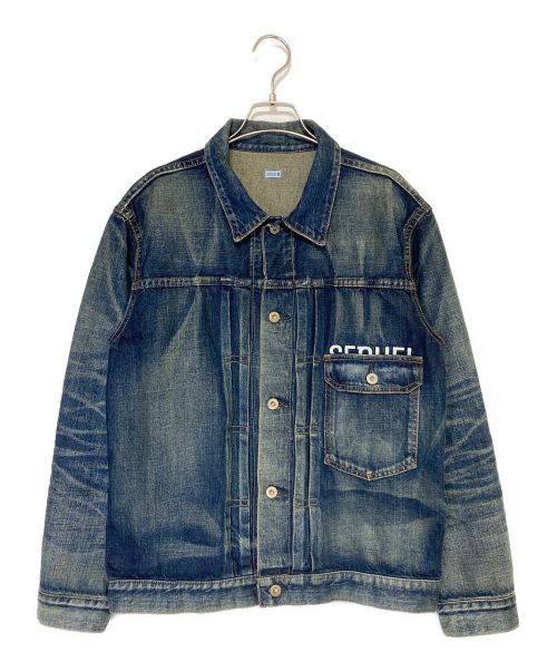 SEQUEL（シークエル）SEQUEL (シークエル) FRAGMENT (フラグメント) DAMAGE DENIM JACKET ブルー サイズ:Mの古着・服飾アイテム