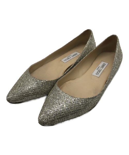 JIMMY CHOO（ジミーチュウ）JIMMY CHOO (ジミーチュウ) ROMY FLAT シルバー サイズ:39の古着・服飾アイテム