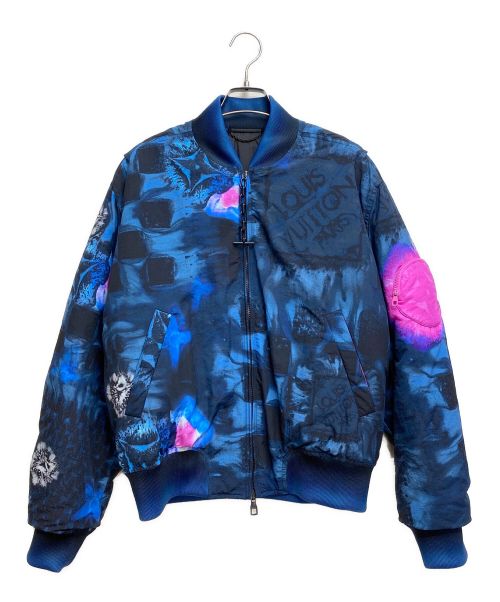 LOUIS VUITTON（ルイ ヴィトン）LOUIS VUITTON (ルイ ヴィトン) 21AW Solt Print Bomber ネイビー サイズ:46の古着・服飾アイテム