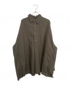 Graphpaperグラフペーパー）の古着「Stretch Typewriter Regular Collar Yoke Sleeve Shirt」｜グレー