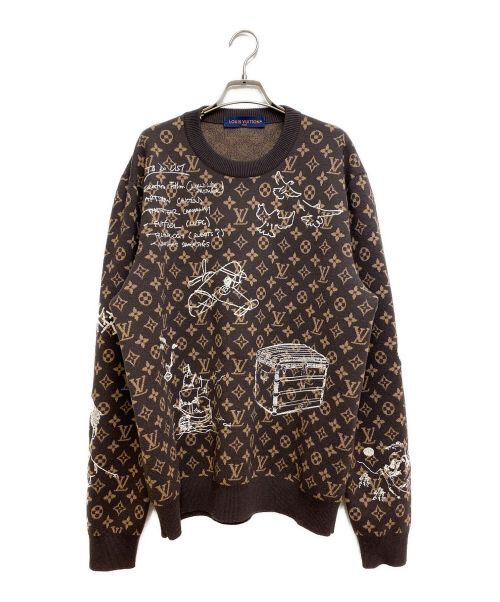 LOUIS VUITTON（ルイ ヴィトン）LOUIS VUITTON (ルイ ヴィトン) 23AW モノグラムエンブロイダードニット ブラウン サイズ:Ⅼの古着・服飾アイテム