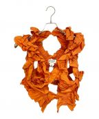 HOUGAホウガ）の古着「kiki frill vest」｜オレンジ