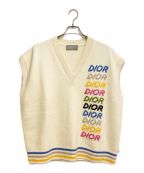 Diorディオール）の古着「ロゴインターシャVネックセーター」｜アイボリー