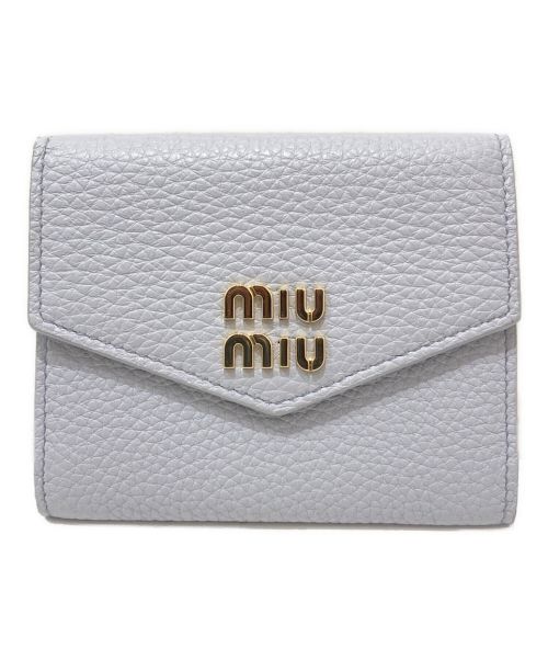 MIU MIU（ミュウミュウ）MIU MIU (ミュウミュウ) ヴィッテロダイレザーカードケース スカイブルーの古着・服飾アイテム