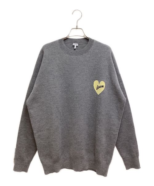 LOEWE（ロエベ）LOEWE (ロエベ) 23AW Heart print knit（ハートプリントニット） グレー サイズ:Sの古着・服飾アイテム