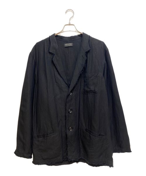 s'yte（サイト）s'yte (サイト) リネン混カットオフジャケット ブラック サイズ:3の古着・服飾アイテム