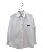 MIU MIUミュウミュウ）の古着「コットンポプリン ロゴパッチシャツ」｜ホワイト