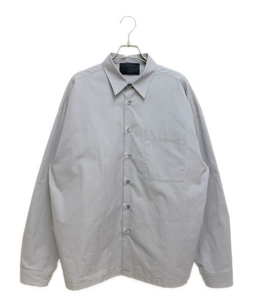 PRADA（プラダ）PRADA (プラダ) Triangle Patch Shirt（トライアングルパッチシャツ） グレー サイズ:Lの古着・服飾アイテム