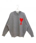 AMI Alexandre Mattiussiアミ アレクサンドル マテュッシ）の古着「HEART LOGO KNIT（ハートロゴニット）」｜グレー