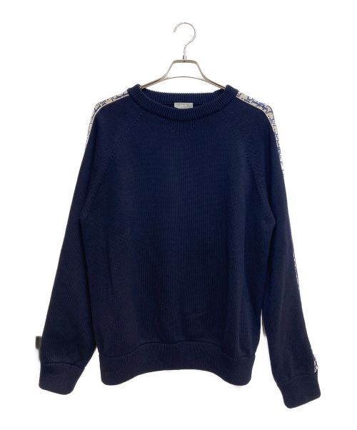 Christian Dior（クリスチャン ディオール）Christian Dior (クリスチャン ディオール) OBLIQUE crew neck knit（オブリーククルーネックニット） ブラック サイズ:XLの古着・服飾アイテム