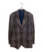 Yohji Yamamoto pour hommeヨウジヤマモト プールオム）の古着「INDIAN PLAID PEAK LAPEL JACKET」｜ブラウン×ブルー