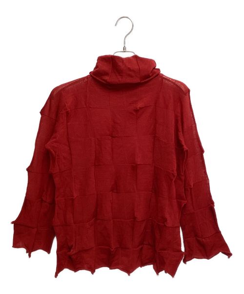 ISSEY MIYAKE（イッセイミヤケ）ISSEY MIYAKE (イッセイミヤケ) High neck knit(ハイネックニット) レッド サイズ:2　 未使用品の古着・服飾アイテム