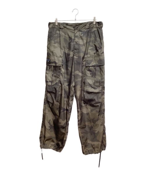 PRADA（プラダ）PRADA (プラダ) Camouflage nylon cargo pants（カモフラージュナイロンカーゴパンツ） カーキ サイズ:Mの古着・服飾アイテム