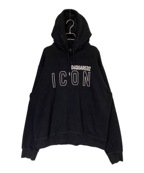 DSQUARED2（ディースクエアード）DSQUARED2 (ディースクエアード) ICON HOODIE ブラック サイズ:XXLの古着・服飾アイテム