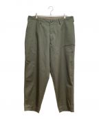 Y's for menワイズフォーメン）の古着「POLYESTER/COTTON TWILL PANTS WITH SIDE POCKET (ポリエステルコットンツイルパンツウィズサイドポケット)」｜カーキ