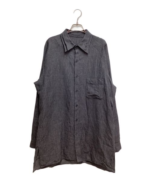 Yohji Yamamoto pour homme（ヨウジヤマモト プールオム）Yohji Yamamoto pour homme (ヨウジヤマモト プールオム) 24SS Double Collar Decorative Button Blouse(ダブルカラーデコレーティブボタンブラウス) グレー サイズ:3の古着・服飾アイテム