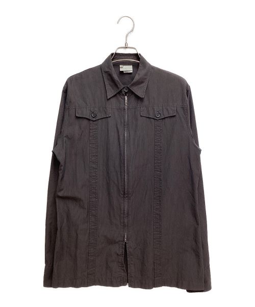 DRIES VAN NOTEN（ドリスヴァンノッテン）DRIES VAN NOTEN (ドリスヴァンノッテン) ジップアップコットンシャツ チャコールグレー サイズ:48の古着・服飾アイテム