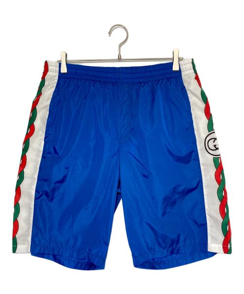 GUCCI（グッチ）GUCCI (グッチ) Waterproof nylon shorts with Interlocking G print ブルー サイズ:50の古着・服飾アイテム