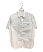 PRADAプラダ）の古着「Plain Cotton Logo Luxury Shirts」｜ホワイト