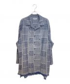 Yohji Yamamoto pour hommeヨウジヤマモト プールオム）の古着「23AW Open Collar Pattern Shirt」｜グレー