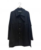 YS for menワイズフォーメン）の古着「40 BROAD CHIN FLAP PANEL SHIRT」｜ブラック