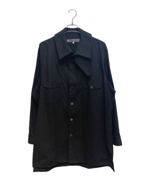 YS for men（ワイズフォーメン）YS for men (ワイズフォーメン) 40 BROAD CHIN FLAP PANEL SHIRT ブラック サイズ:3の古着・服飾アイテム