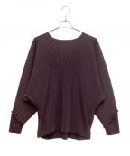 HOMME PLISSE ISSEY MIYAKEオムプリッセ イッセイ ミヤケ）の古着「23SS Fringe pullover pleat cut and sew（フリンジプルオーバープリーツカットソー）」｜ワインレッド