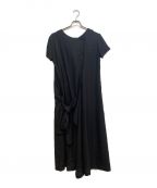 Y'sワイズ）の古着「CELLULOSE VIYELLA BACK TIE DRESS(セルロースヴァイエラ バックタイドレス)」｜ブラック