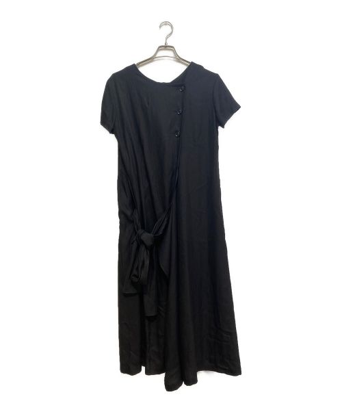 Y's（ワイズ）Y's (ワイズ) CELLULOSE VIYELLA BACK TIE DRESS(セルロースヴァイエラ バックタイドレス) ブラック サイズ:1の古着・服飾アイテム