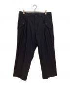 Yohji Yamamoto pour hommeヨウジヤマモト プールオム）の古着「WIDE TWILL M-FRONT 1 TUCK PANTS」｜ブラック