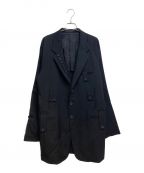 Yohji Yamamoto pour hommeヨウジヤマモト プールオム）の古着「GABARDINE I-LAPEL BUTTON 5PK JKT(ラペル釦5PKJK)」｜ブラック