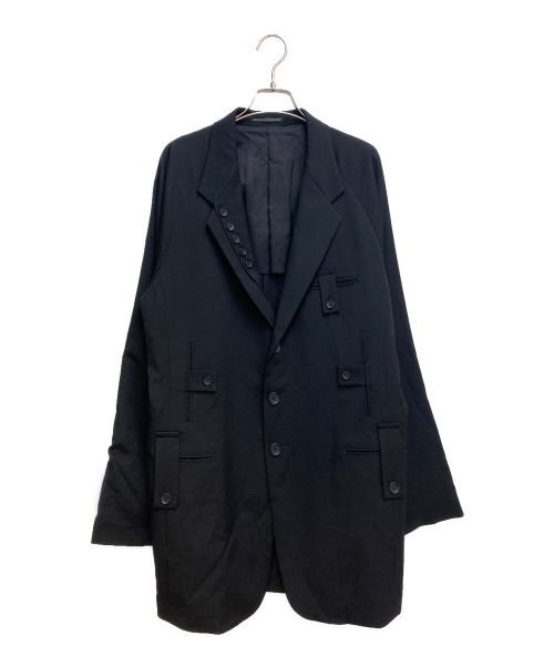 Yohji Yamamoto pour homme（ヨウジヤマモト プールオム）Yohji Yamamoto pour homme (ヨウジヤマモト プールオム) GABARDINE I-LAPEL BUTTON 5PK JKT(ラペル釦5PKJK) ブラック サイズ:3の古着・服飾アイテム