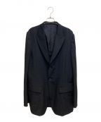 Yohji Yamamoto pour hommeヨウジヤマモト プールオム）の古着「DUAL FABRIC GABARDINE PEAK LAPEL JACKET」｜ブラック