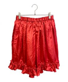 COMME des GARCONS GIRL（コムデギャルソンガール）の古着「Ruffle design satin pants（フリルデザインサテンパンツ）」｜レッド