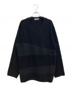 Yohji Yamamoto pour hommeヨウジヤマモト プールオム）の古着「23AW 7G SWITCHING WOOL ALAN KNI （7ゲージスウィッチングウールアランニット）」｜ブラック