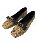 GUCCIグッチ）の古着「Python ballet flat (パイソン バレエ フラット)」｜ベージュ