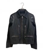 PRADAプラダ）の古着「Black leather jacket（ブラックレザージャケット）」｜ブラック