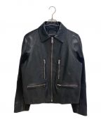 PRADAプラダ）の古着「Black leather jacket（ブラックレザージャケット）」｜ブラック