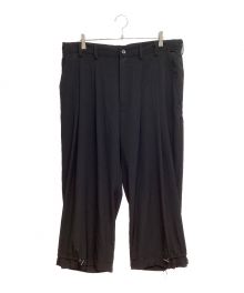 GROUND Y（グラウンドワイ）の古着「24SS POLYESTER/TRIACETATE CREPE de CHINE BALLOON PANTS (ポリエステル/トリアセテートクレープデシンバルーンパンツ)」｜ブラック