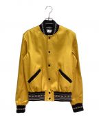 Saint Laurent Parisサンローランパリ）の古着「SATIN VARSITY JACKET（サテンバーシティジャケット）」｜イエロー×ブラック