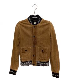 Saint Laurent Paris（サンローランパリ）の古着「Suede Teddy Jacket（スエードテディジャケット）」｜カーキ