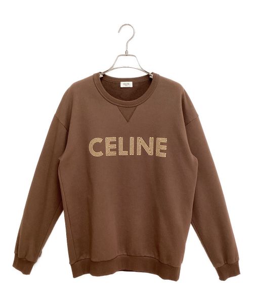 CELINE（セリーヌ）CELINE (セリーヌ) 23AW Logo design sweat shirt (ロゴデザインスウェット) ブラウン サイズ:Sの古着・服飾アイテム