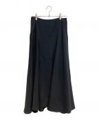 Y'sワイズ）の古着「WOOL GABARDINE PANEL FLARE SKIRT(ウールギャバジンパネルフレアスカート)」｜ブラック