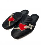 GUCCIグッチ）の古着「Velvet Slippers（ベルベットスリッパ）」｜ブラック