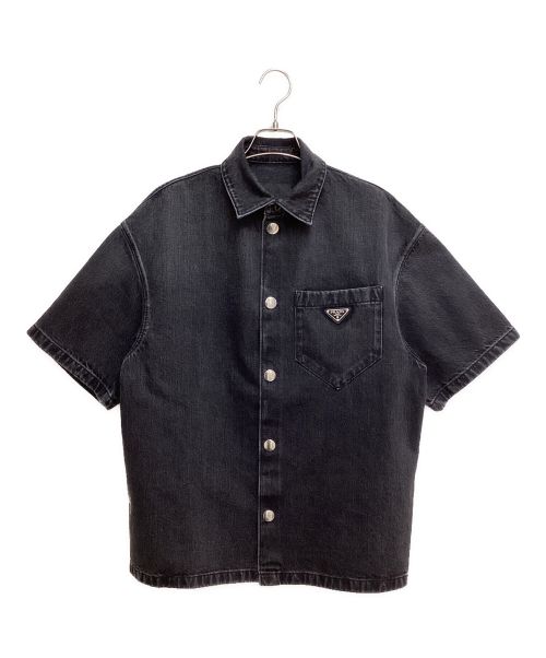 PRADA（プラダ）PRADA (プラダ) Short Sleeve Denim Shirt（ショートスリーブデニムシャツ） グレー サイズ:XSの古着・服飾アイテム